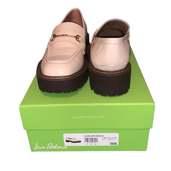 New in Box Sam Edelman Laurs platform loafers in ivory, size 7 - Picture 2 of 5